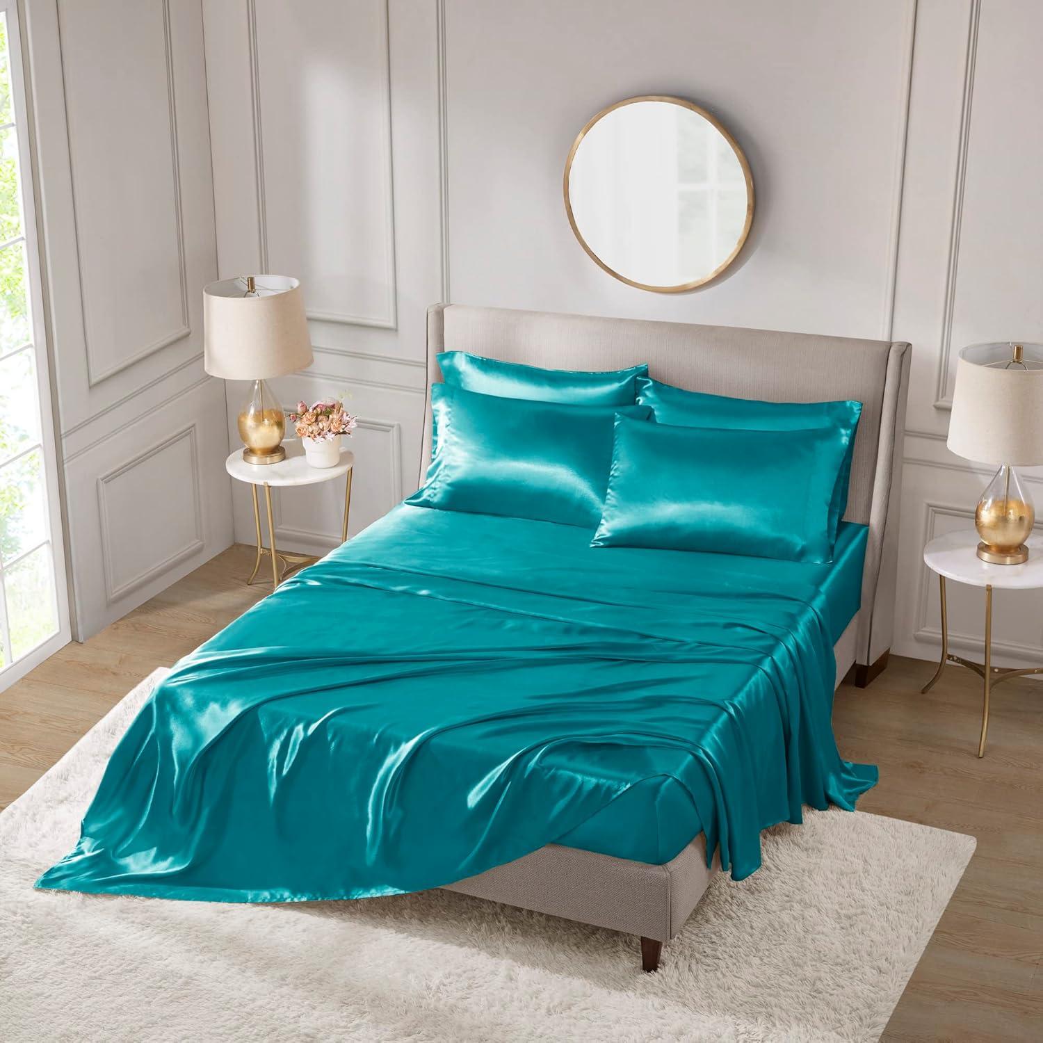 imageMadison Park Essentials Queen Free Luxurious 6 Piece Sheet Set MPE20769Teal