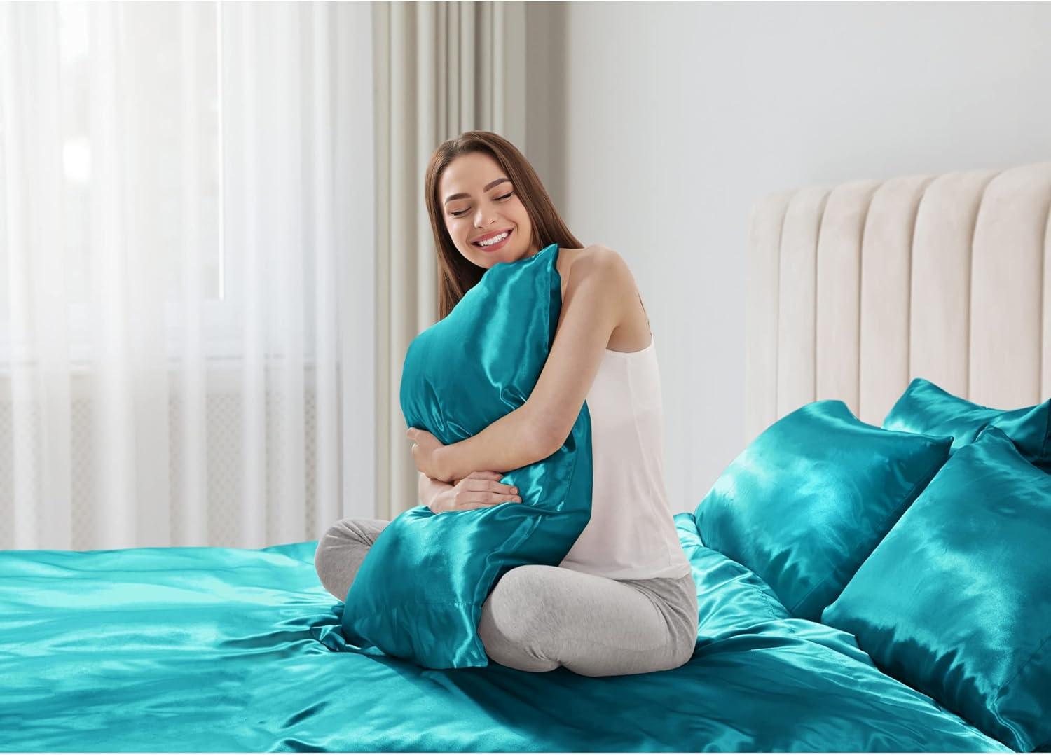 imageMadison Park Essentials Queen Free Luxurious 6 Piece Sheet Set MPE20769Teal