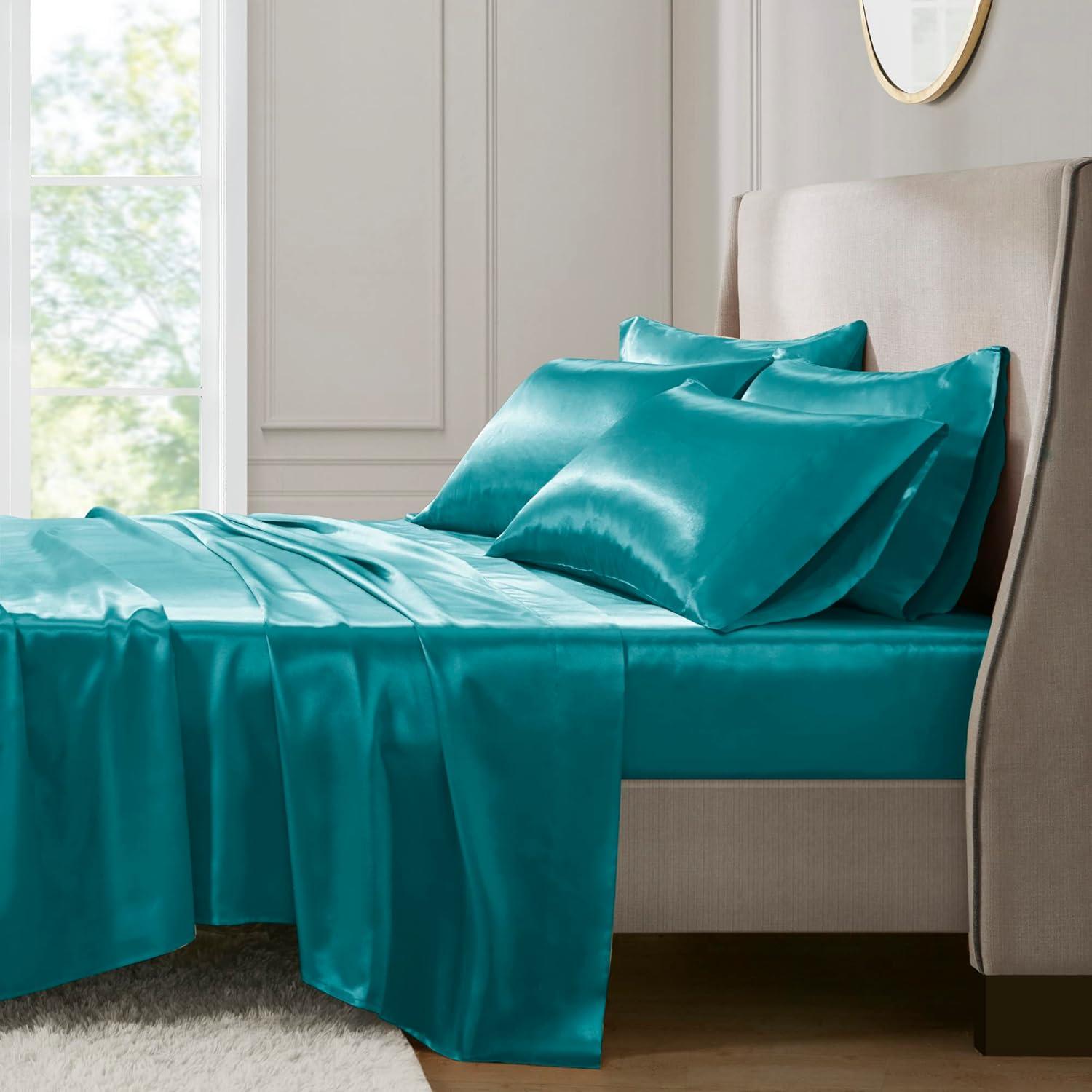 imageMadison Park Essentials Queen Free Luxurious 6 Piece Sheet Set MPE20769Teal