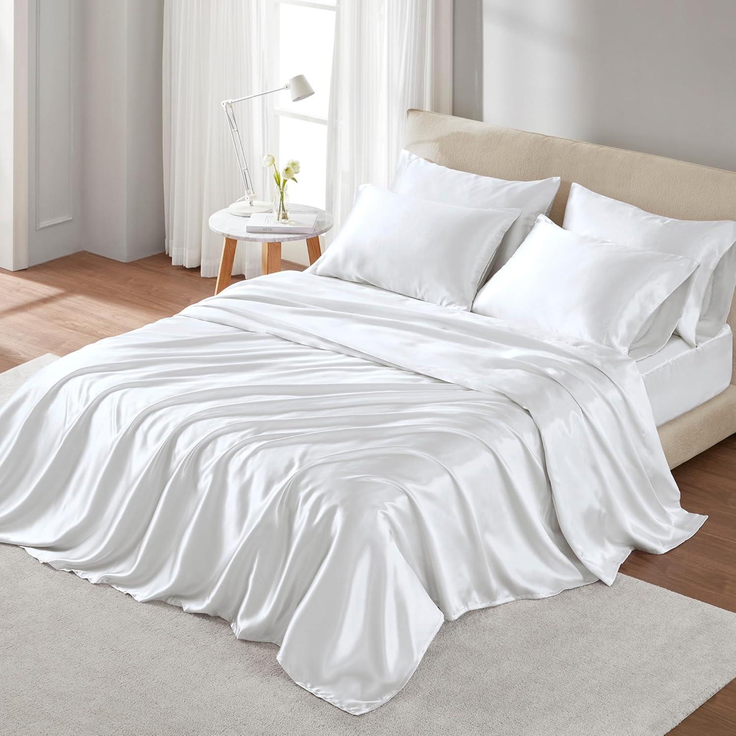 imageMadison Park Essentials Queen Free Luxurious 6 Piece Sheet Set MPE20769White