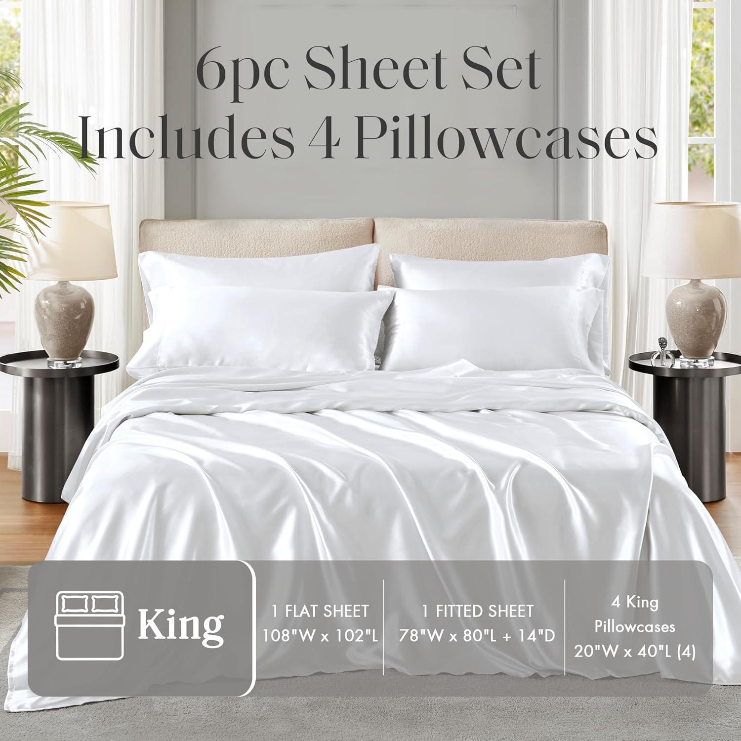imageMadison Park Essentials Queen Free Luxurious 6 Piece Sheet Set MPE20769White