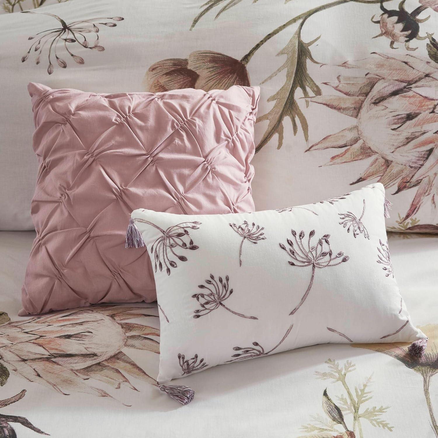 imageMadison Park Floral Queen Comforter Set Cotton Rich Bedding Set Feminine Design Shabby Chic Queen Size Comforter Sets All Season Bed Cover with Shams Bed Skirt Dcor Pillow Blush 8 PieceCassandra Blush
