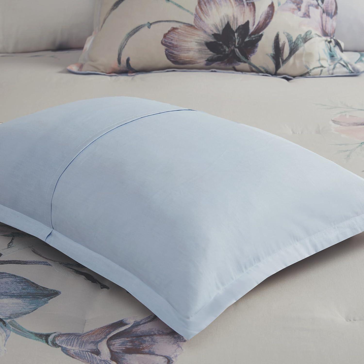 imageMadison Park Floral Queen Comforter Set Cotton Rich Bedding Set Feminine Design Shabby Chic Queen Size Comforter Sets All Season Bed Cover with Shams Bed Skirt Dcor Pillow Blush 8 PieceCassandra Blue