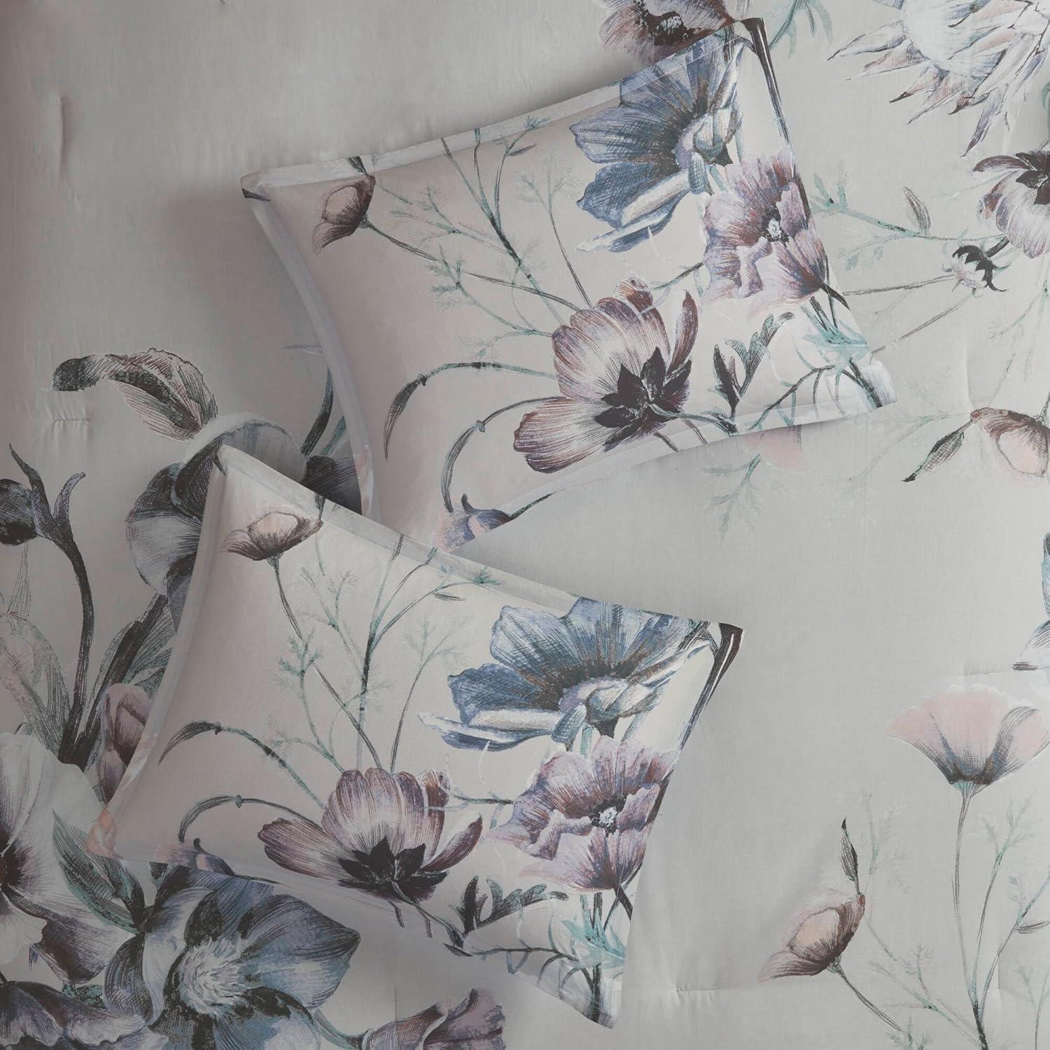 imageMadison Park Floral Queen Comforter Set Cotton Rich Bedding Set Feminine Design Shabby Chic Queen Size Comforter Sets All Season Bed Cover with Shams Bed Skirt Dcor Pillow Blush 8 PieceCassandra Blue
