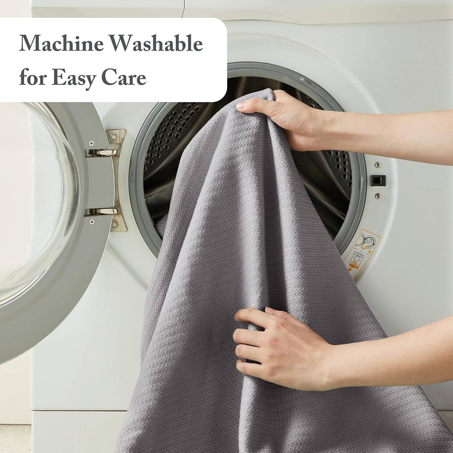 imageMadison Park Liquid Cotton Luxury Blanket Premium Soft Cozy 100 Ring Spun Cotton For Bed Couch or Sofa King Sea FoamGray