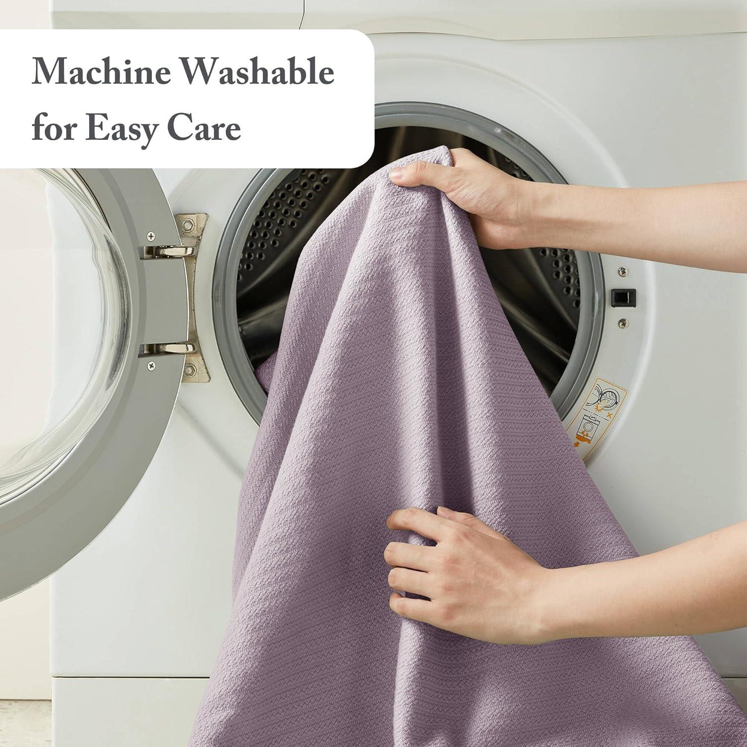 imageMadison Park Liquid Cotton Luxury Blanket Premium Soft Cozy 100 Ring Spun Cotton For Bed Couch or Sofa King Sea FoamLilac