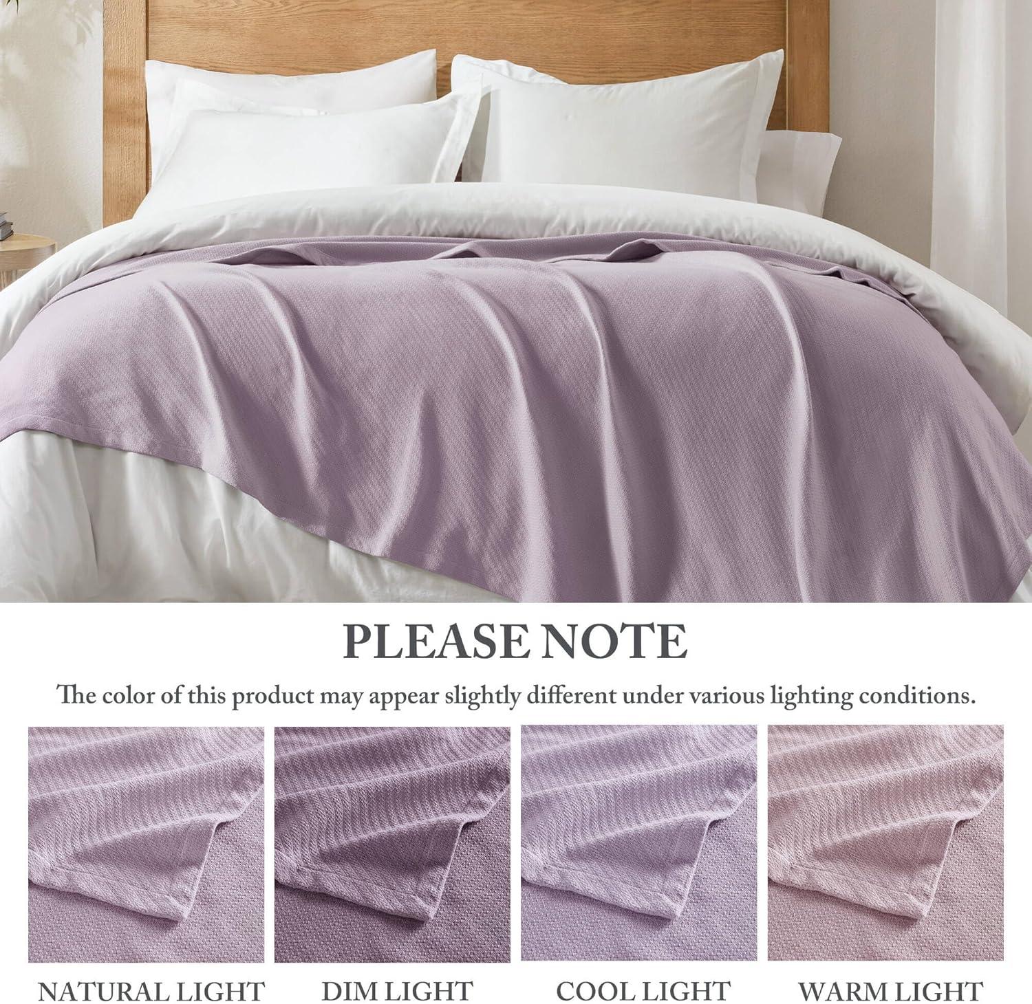 imageMadison Park Liquid Cotton Luxury Blanket Premium Soft Cozy 100 Ring Spun Cotton For Bed Couch or Sofa King Sea FoamLilac