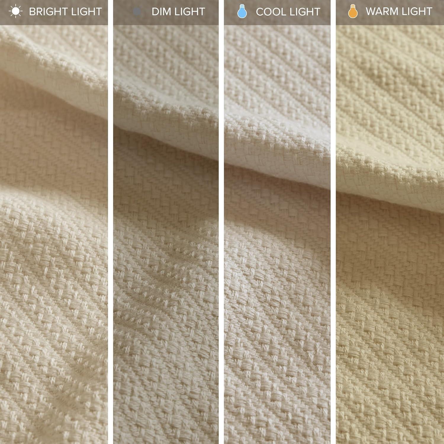 imageMadison Park Liquid Cotton Luxury Blanket Premium Soft Cozy 100 Ring Spun Cotton For Bed Couch or Sofa King Sea FoamLinen