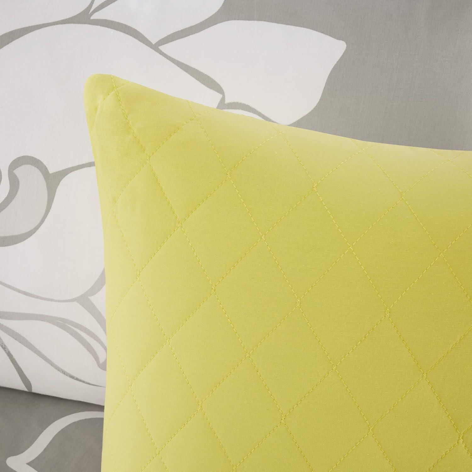 imageMadison Park Lola 100 Cotton Duvet Set Beautiful Floral Pattern Ruffle Border Design All Season Breathable Comforter Cover Bedding Matching Shams FullQueen90quotx90quot PurpleGrey 6 PieceYellowGrey