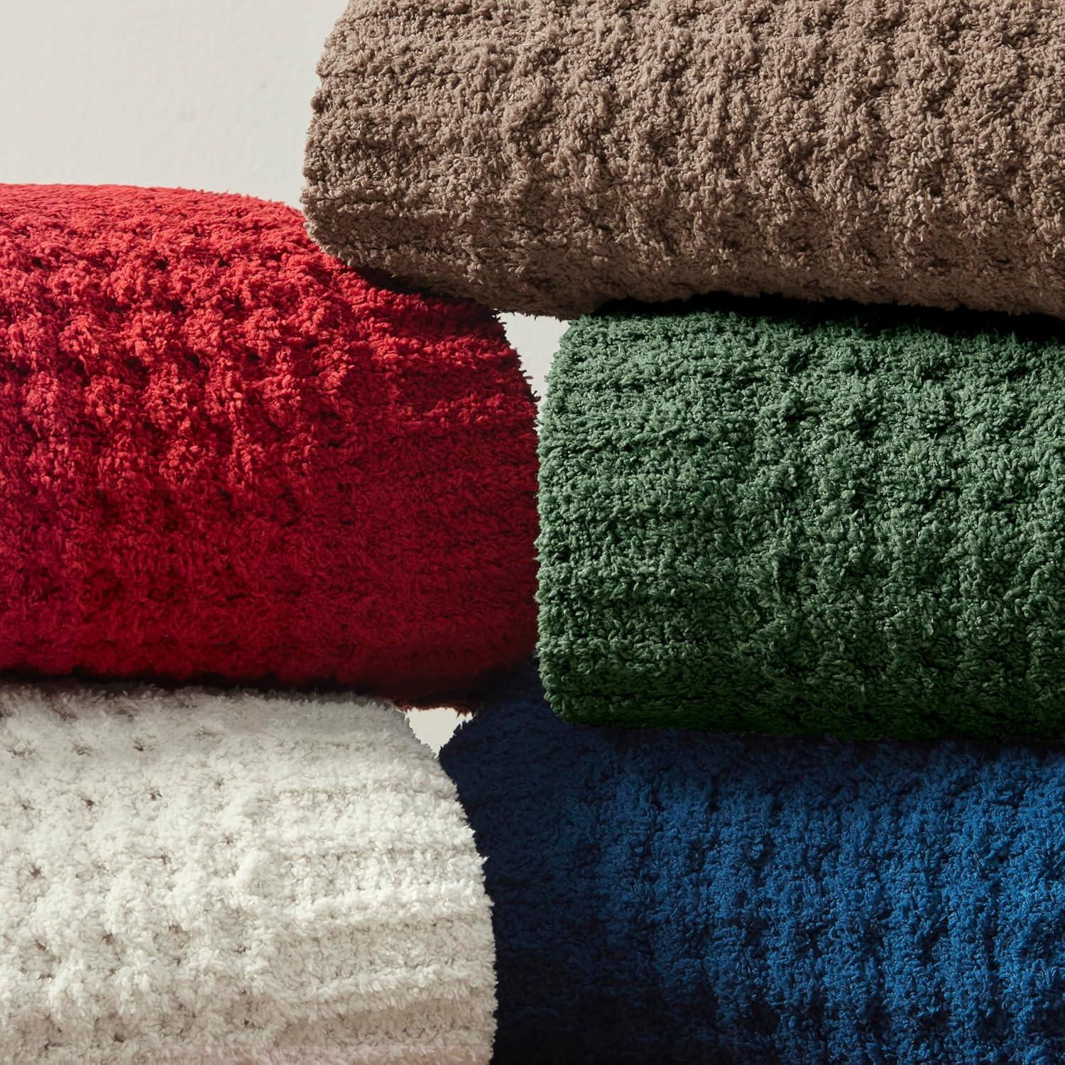 imageMadison Park Luxuriously Cozy Chenille Throw Blanket Waffle Weave Reversible Soft ampamp Warm Sherpa Throw Lightweight Breathable Waffle Throw Farmhouse Room Dcor Summer Blanket 50x60 RedBrown