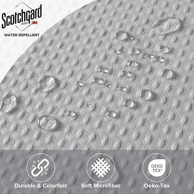 imageMadison Park Shower Curtain Waffle Weave Vibrant Dyed Waffle Shower Curtain 3M Scotchgard Moisture Management Farmhouse Long Shower Curtains for Bathroom Long 72x78 WhiteSolid Grey