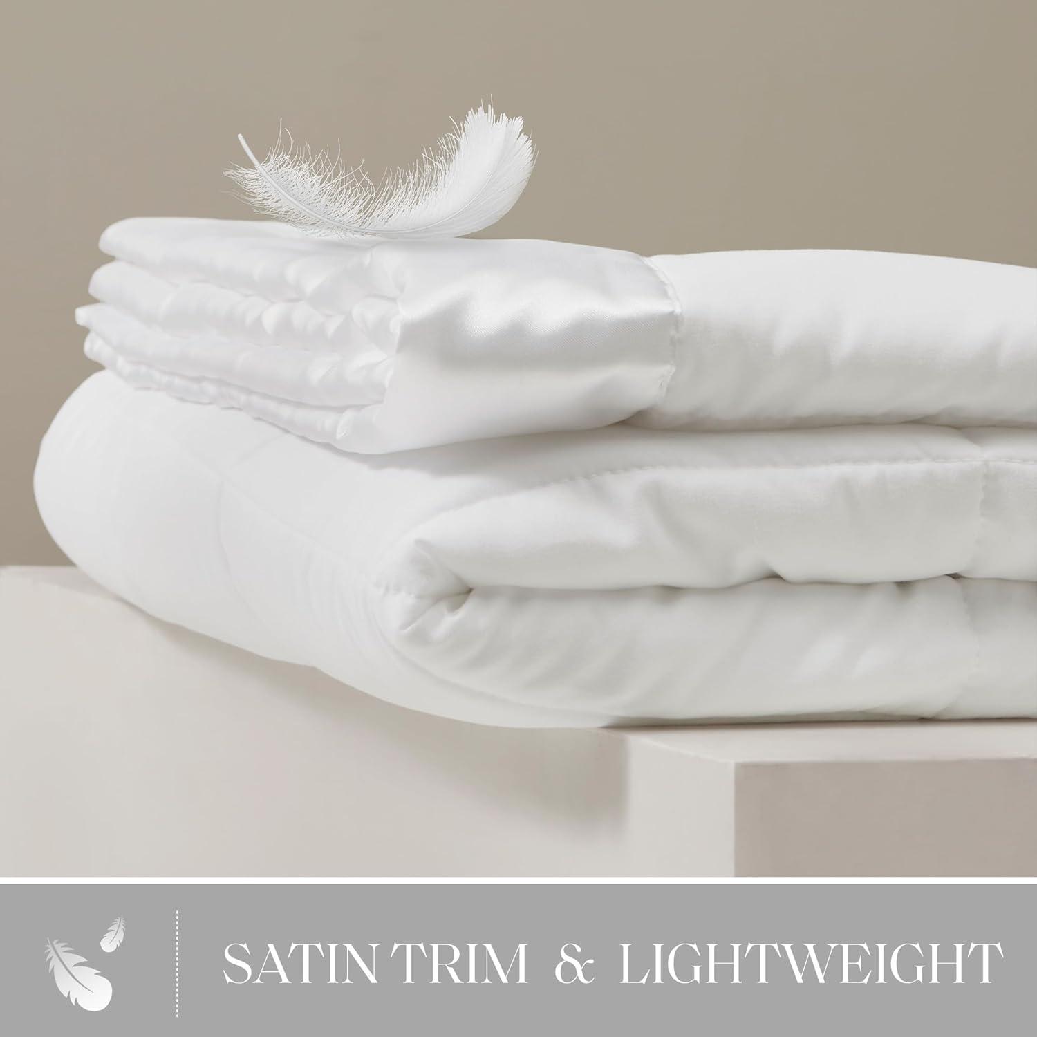 imageMadison Park Twin Blanket Quilted Microfiber Satin Binding 3M Scotchgard Moisture Wicking Treatment Soft and Lightweight Summer Blanket for Couch Windom Twin OrangeSatin Trim White