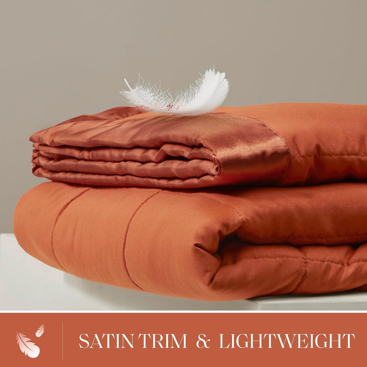 imageMadison Park Twin Blanket Quilted Microfiber Satin Binding 3M Scotchgard Moisture Wicking Treatment Soft and Lightweight Summer Blanket for Couch Windom Twin OrangeOrange