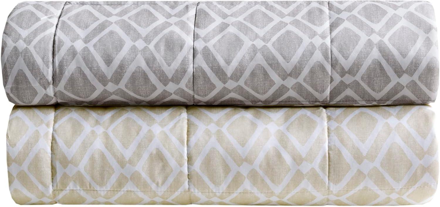 imageMadison Park Twin Blanket Quilted Microfiber Satin Binding 3M Scotchgard Moisture Wicking Treatment Soft and Lightweight Summer Blanket for Couch Windom Twin OrangeDiamond Dark Grey