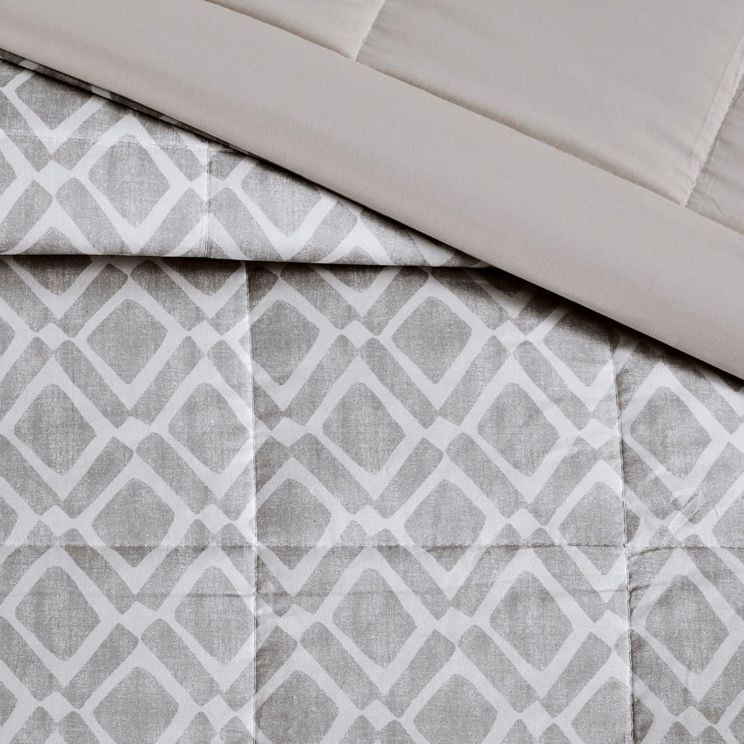 imageMadison Park Twin Blanket Quilted Microfiber Satin Binding 3M Scotchgard Moisture Wicking Treatment Soft and Lightweight Summer Blanket for Couch Windom Twin OrangeDiamond Dark Grey