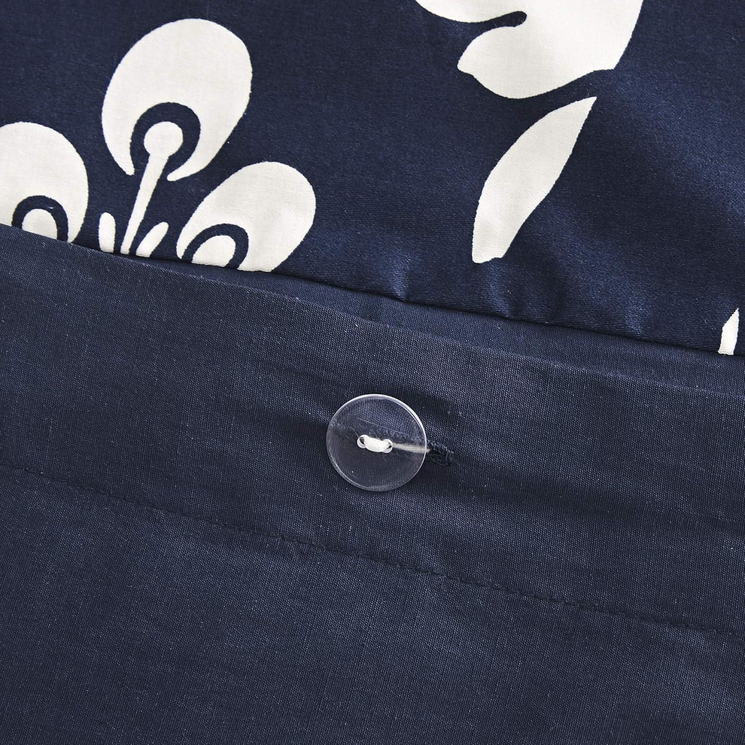 imageMadison Park Vienna Cotton Poly Blend Duvet Set Classic Traditional Design Cozy All Season Comforter Cover Matching Shams Decorative Pillows Vienna FullQueen90quotx90quot Indigo 6 PieceIndigoWhite