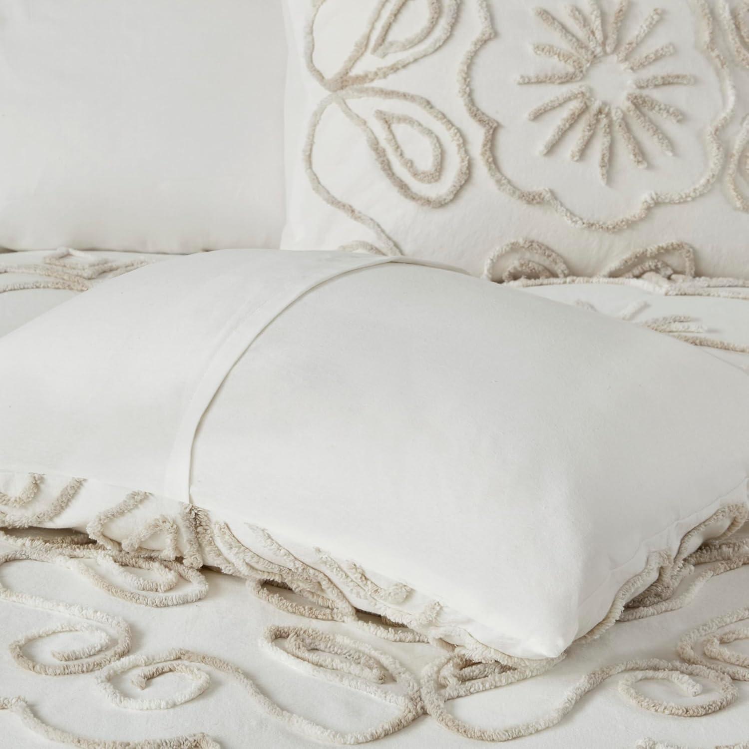 imageMadison Park Violette 100 Chenille Cotton Tufted Duvet Boho Medallion Design Modern Luxe All Season Comforter Cover Bed Set with Matching Shams FullQueen90quotx90quot IvoryTaupe 3 PieceViolette IvoryTaupe