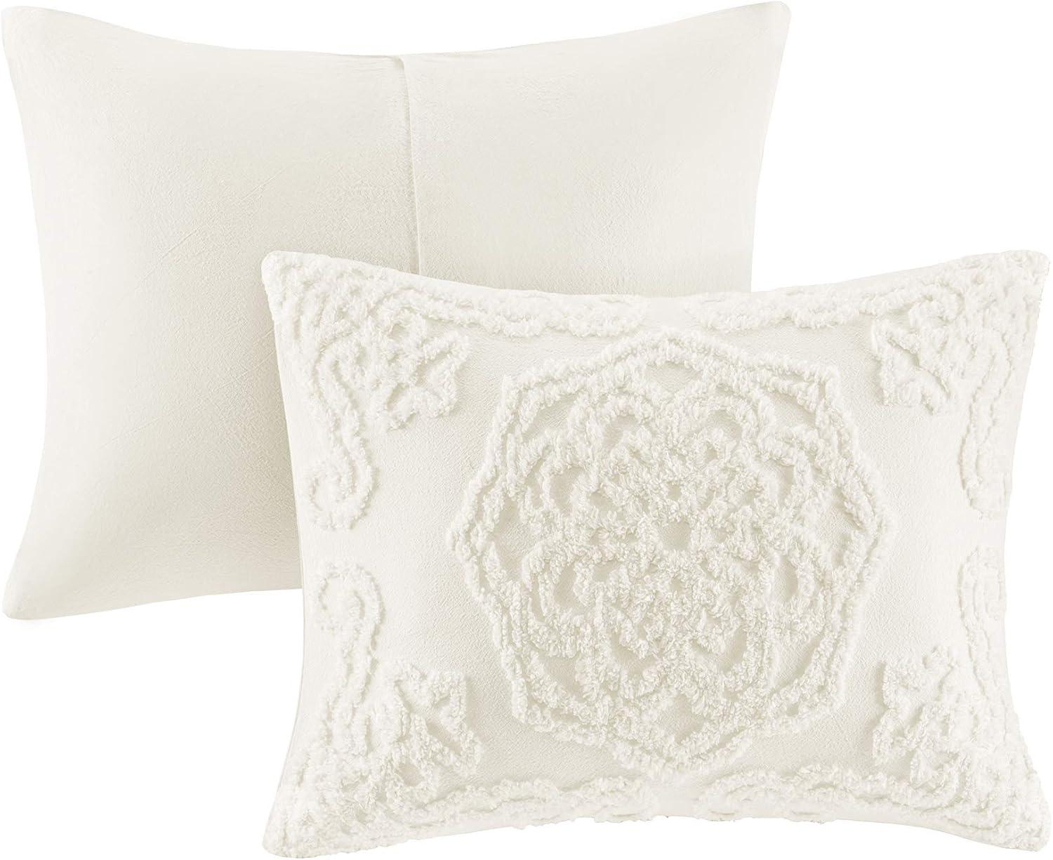 imageMadison Park Violette 100 Chenille Cotton Tufted Duvet Boho Medallion Design Modern Luxe All Season Comforter Cover Bed Set with Matching Shams FullQueen90quotx90quot IvoryTaupe 3 PieceLaetitia Off White
