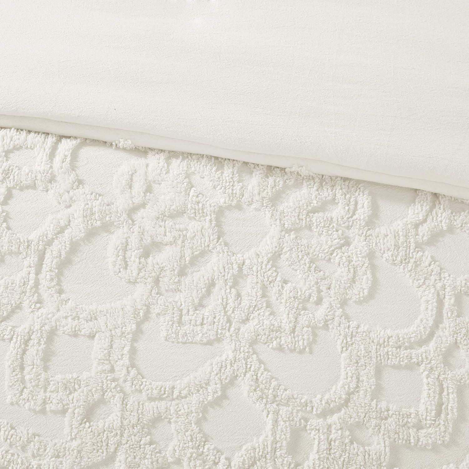 imageMadison Park Violette 100 Chenille Cotton Tufted Duvet Boho Medallion Design Modern Luxe All Season Comforter Cover Bed Set with Matching Shams FullQueen90quotx90quot IvoryTaupe 3 PieceLaetitia Off White