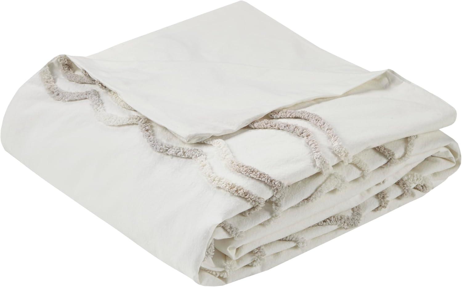 imageMadison Park Violette 100 Chenille Cotton Tufted Duvet Boho Medallion Design Modern Luxe All Season Comforter Cover Bed Set with Matching Shams FullQueen90quotx90quot IvoryTaupe 3 PieceViolette IvoryTaupe
