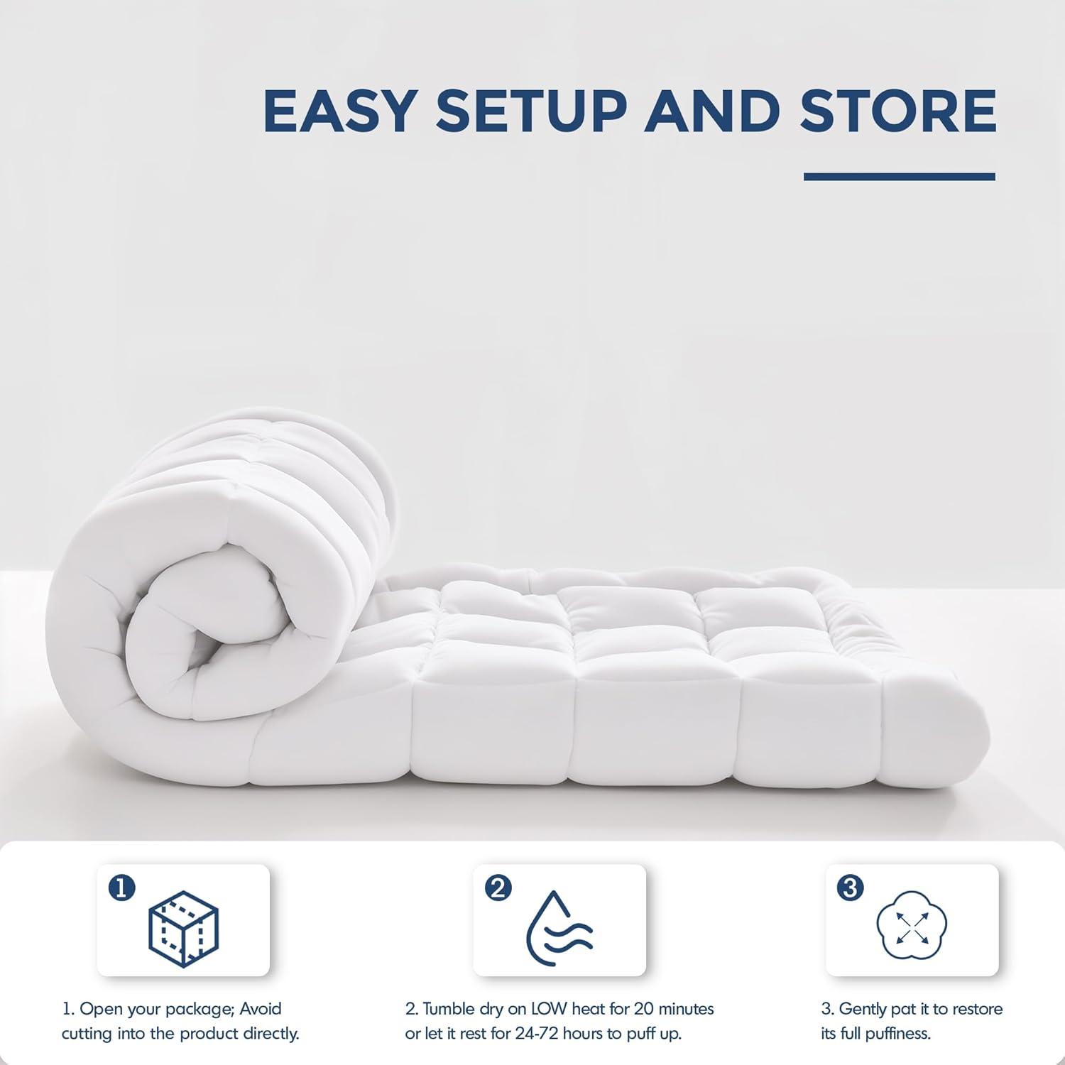 imageMadison Park Waterproof Queen Mattress Protector Cloud Soft Plush Mattress Cover Overfilled Mattress Pad Fitted Pocket Fits Up to 18 Inch Machine Washable Bed Cover White QueenQueen