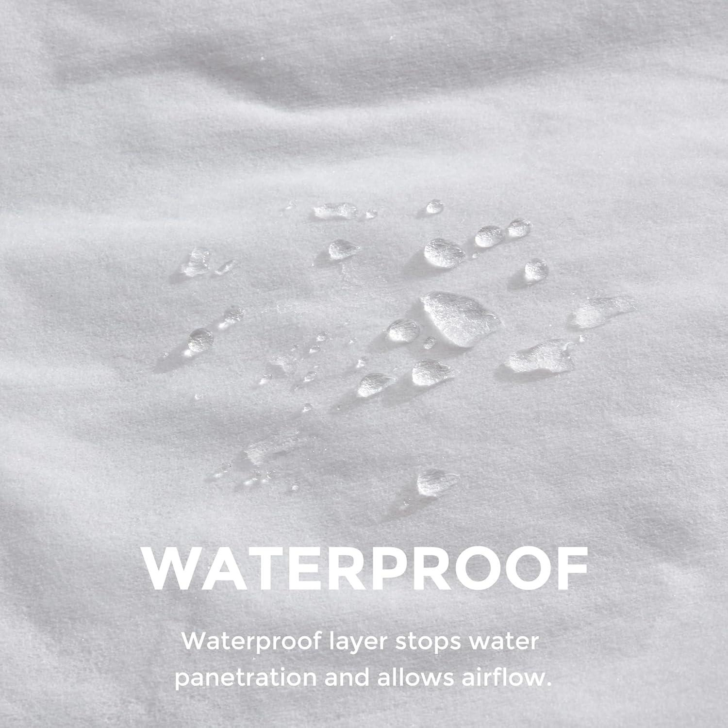 imageMadison Park Waterproof Queen Mattress Protector Cloud Soft Plush Mattress Cover Overfilled Mattress Pad Fitted Pocket Fits Up to 18 Inch Machine Washable Bed Cover White QueenQueen