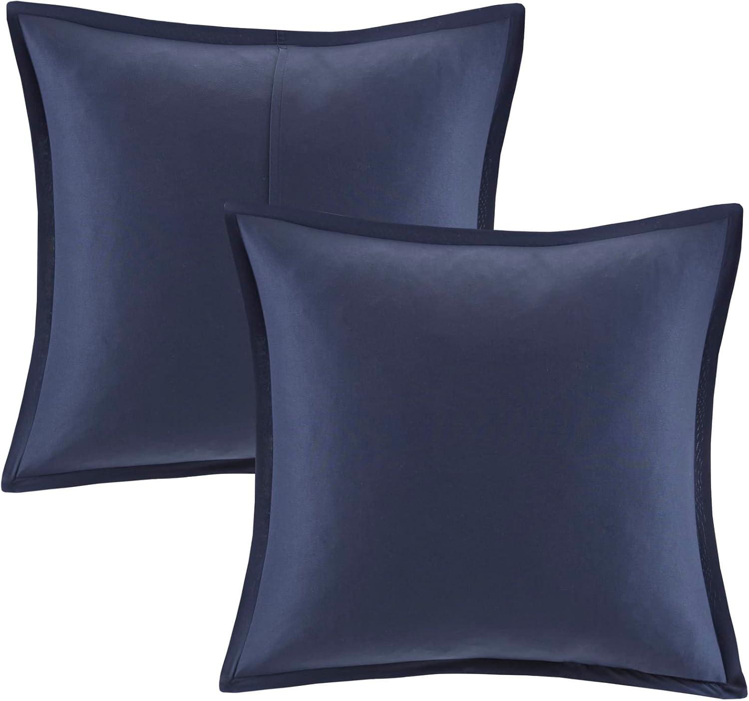 imageMadison Park Zennia Farmhouse Comforter Set with ThrowBlanket Floral Print on Seersucker Textures All Season Bedding Matching Shams Toss Pillows KingCal King104quotx92quot Blue 7 PieceZennia Blue