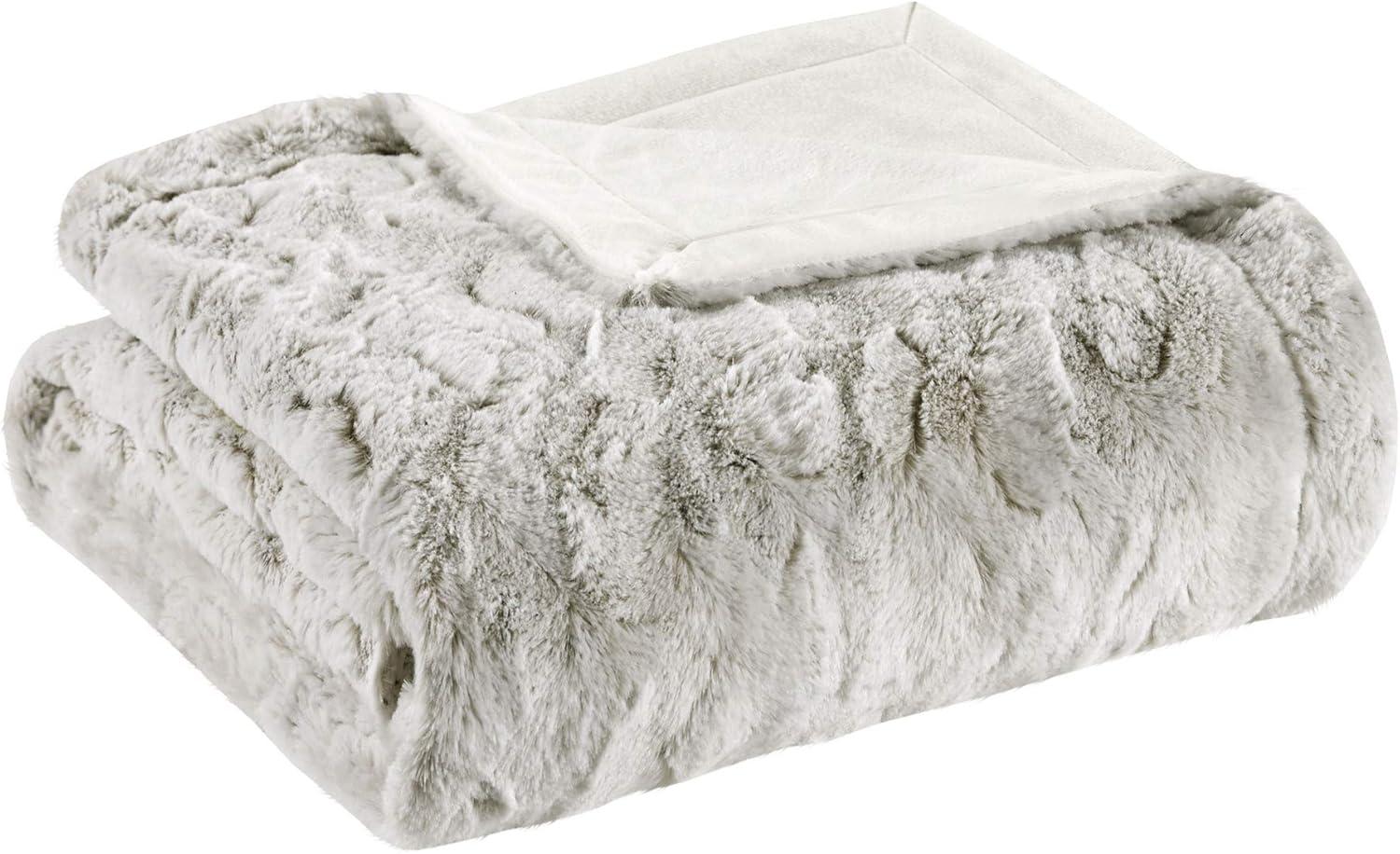imageMadison Park Zuri Soft Plush Luxury Oversized Faux Fur Throw Animal Stripes Design Faux Mink On The Reverse Modern All Seasons Blanket for Bed Sofa Couch Office Sand 60x70quotSnow Leopard