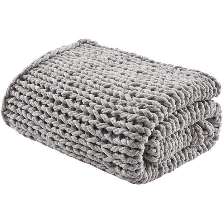 imageMadison Park Casual Acrylic Chunky Twice Knit Throw with Charcoal MP507315Grey