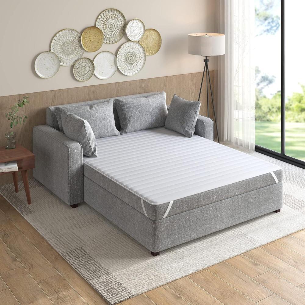 imageMadison Park Essentials Frisco Waterproof Sofa Bed Mattress Pad Microfiber Channel Quilted Top Secure Fit Anchor Band Machine Washable Protection Cover Queen 60x72quot WhiteWhite