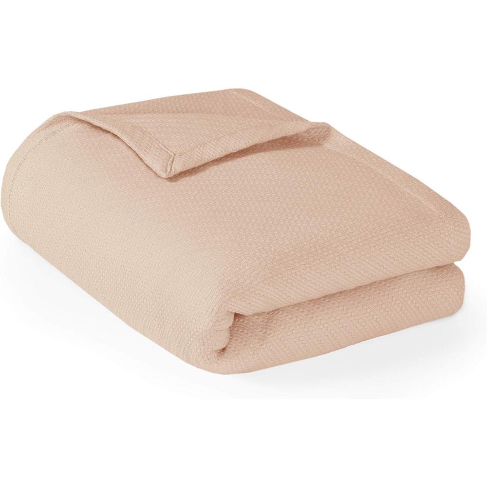 imageMadison Park Liquid Cotton Luxury Blanket Premium Soft Cozy 100 Ring Spun Cotton For Bed  Couch or Sofa King Sea FoamBlush