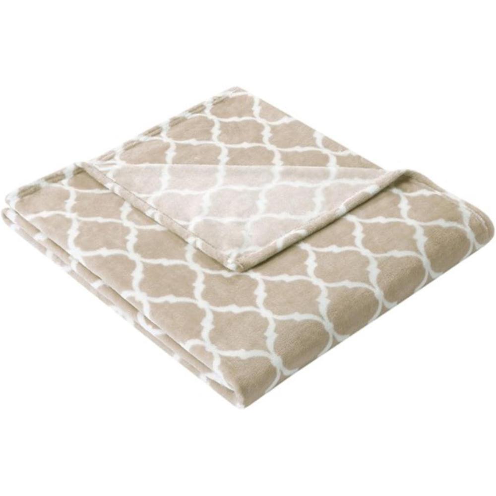 imageMadison Park Ogee Lightweight Throw Blanket Premium Microlight Design Spread Oversize Ultra Soft Cozy Living Room Couch Sofa Bed 60quotx70quot Grey Plush ThrowTan Plush Throw