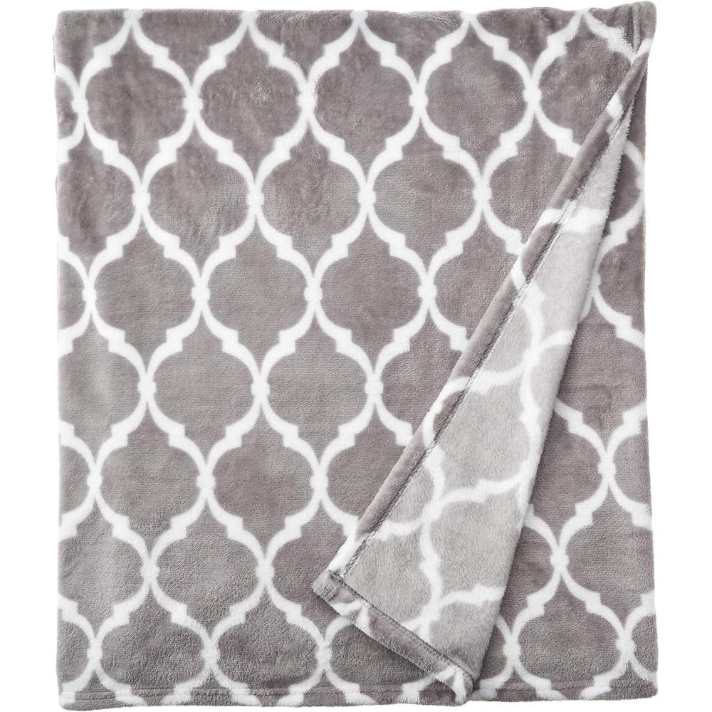 imageMadison Park Ogee Lightweight Throw Blanket Premium Microlight Design Spread Oversize Ultra Soft Cozy Living Room Couch Sofa Bed 60quotx70quot Grey Plush ThrowGrey Plush Throw