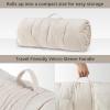 Intelligent Design Edelia Foldable Poly Chenille Light Weight Lounge Floor Pillow Cushion Tufted Seat for Meditation, Game Playing, Yoga, Reading with Travel Wrap, 74×27, Ivory(Ivory)