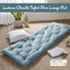 Intelligent Design Edelia Foldable Poly Chenille Light Weight Lounge Floor Pillow Cushion Tufted Seat for Meditation, Game Playing, Yoga, Reading with Travel Wrap, 74×27, Ivory(Aqua)