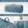 Intelligent Design Edelia Foldable Poly Chenille Light Weight Lounge Floor Pillow Cushion Tufted Seat for Meditation, Game Playing, Yoga, Reading with Travel Wrap, 74×27, Ivory(Aqua)