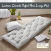 Intelligent Design Edelia Foldable Poly Chenille Light Weight Lounge Floor Pillow Cushion Tufted Seat for Meditation, Game Playing, Yoga, Reading with Travel Wrap, 74×27, Ivory(Gray)