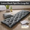 Intelligent Design Edelia Foldable Poly Chenille Light Weight Lounge Floor Pillow Cushion Tufted Seat for Meditation, Game Playing, Yoga, Reading with Travel Wrap, 74×27, Ivory(Charcoal)