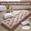 Intelligent Design Edelia Foldable Poly Chenille Light Weight Lounge Floor Pillow Cushion Tufted Seat for Meditation, Game Playing, Yoga, Reading with Travel Wrap, 74×27, Ivory(Blush)