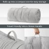 Intelligent Design Edelia Foldable Poly Chenille Light Weight Lounge Floor Pillow Cushion Tufted Seat for Meditation, Game Playing, Yoga, Reading with Travel Wrap, 74×27, Ivory(Gray)