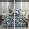 Madison Park 100% Cotton Comforter Set – Coastal Coral, Starfish Design All Season Down Alternative Cozy Bedding with Matching Shams, Decorative Pillow, Queen(90″x90″), Blue, Cape Cod Navy 7pcs(Cape Cod Navy 7pcs)