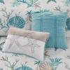 Madison Park 100% Cotton Comforter Set – Coastal Coral, Starfish Design All Season Down Alternative Cozy Bedding with Matching Shams, Decorative Pillow, Queen(90″x90″), Blue, Cape Cod Navy 7pcs(Aqua)