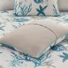 Madison Park 100% Cotton Comforter Set – Coastal Coral, Starfish Design All Season Down Alternative Cozy Bedding with Matching Shams, Decorative Pillow, Queen(90″x90″), Blue, Cape Cod Navy 7pcs(Aqua)