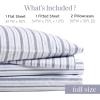 Madison Park 100% Cotton Sheets, Breathable & Soft Cotton Bed Sheets, Printed Design, Elastic Pocket Cotton Sheet Set Fits Up to 17″ Mattress, All Season, Queen Green Leaves 4 Piece(Blue Stripe)