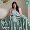 Madison Park 100% Egyptian Cotton Lightweight Summer Blanket, Breathable Waffle Knit Design, Soft Cozy All-Season Throw for Bed, Couch or Sofa, Sage Green Full/Queen Size (90″x90″)(Teal)