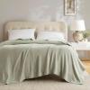 Madison Park 100% Egyptian Cotton Lightweight Summer Blanket, Breathable Waffle Knit Design, Soft Cozy All-Season Throw for Bed, Couch or Sofa, Sage Green Full/Queen Size (90″x90″)(Sage Green)