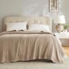 Madison Park 100% Egyptian Cotton Lightweight Summer Blanket, Breathable Waffle Knit Design, Soft Cozy All-Season Throw for Bed, Couch or Sofa, Sage Green Full/Queen Size (90″x90″)(Khaki)