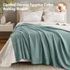 Madison Park 100% Egyptian Cotton Lightweight Summer Blanket, Breathable Waffle Knit Design, Soft Cozy All-Season Throw for Bed, Couch or Sofa, Sage Green Full/Queen Size (90″x90″)(Teal)