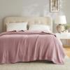 Madison Park 100% Egyptian Cotton Lightweight Summer Blanket, Breathable Waffle Knit Design, Soft Cozy All-Season Throw for Bed, Couch or Sofa, Sage Green Full/Queen Size (90″x90″)(Rose)