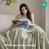Madison Park 100% Egyptian Cotton Lightweight Summer Blanket, Breathable Waffle Knit Design, Soft Cozy All-Season Throw for Bed, Couch or Sofa, Sage Green Full/Queen Size (90″x90″)(Sage Green)